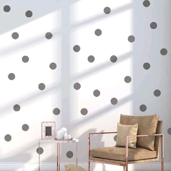Grey Polka Dot Wall Stickers - Picture 4 of 6
